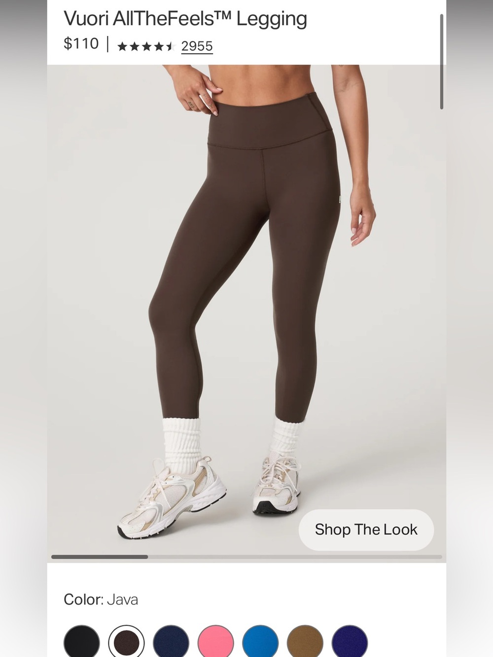 Women’s Vuori all the feels legging size medium Java - Picture 3 of 3